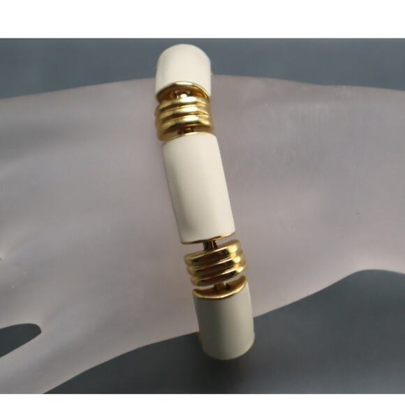 Vintage Napier Enamel Bracelet White Links - Picture 1 of 5